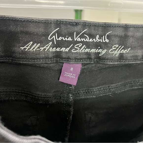 !SOLD! GLORIA VANDERBILT Women's Black Jeans size 8 Cotton Streetwear Curvy Pant - Picture 7 of 8